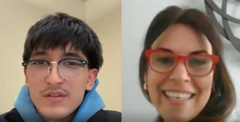 Ignatio Tellez and Melissa Kaprelian in screen shots. 