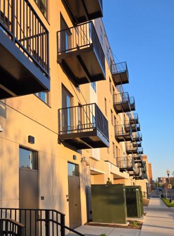 A look at the exterior of a new apartment building in Kenosha. 