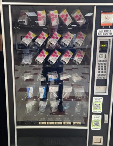A Public Health Dept. vending machine at the Job Center