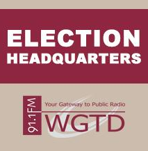 WGTD election headquarters graphic. 
