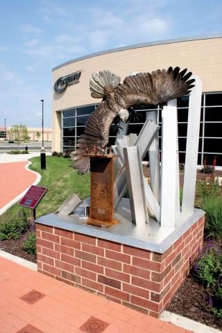 A 911 monument at Gateway's HERO Center in Burlington. 