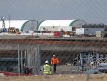 Construction is underway at the site of Meta’s future data center Tuesday, April 14, 2026, in Beaver Dam, Wis. Angela Major/WPR