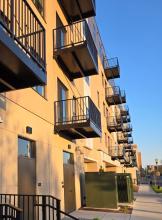 A look at the exterior of a new apartment building in Kenosha. 