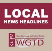 Local news headline graphic. 
