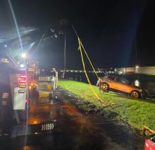A car is pulled out of a Pleasant Prairie retention pond. 