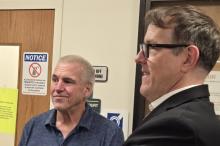 Photo of Harry Wait and his attorney. 