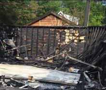 Garage that was destroyed by fire. 