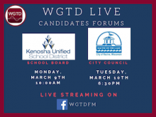 WGTD Streaming Two Live Candidates Forums Next Week 