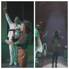 Racine Native Liamani Segura on stage with Boys II Men February 12th, 2022